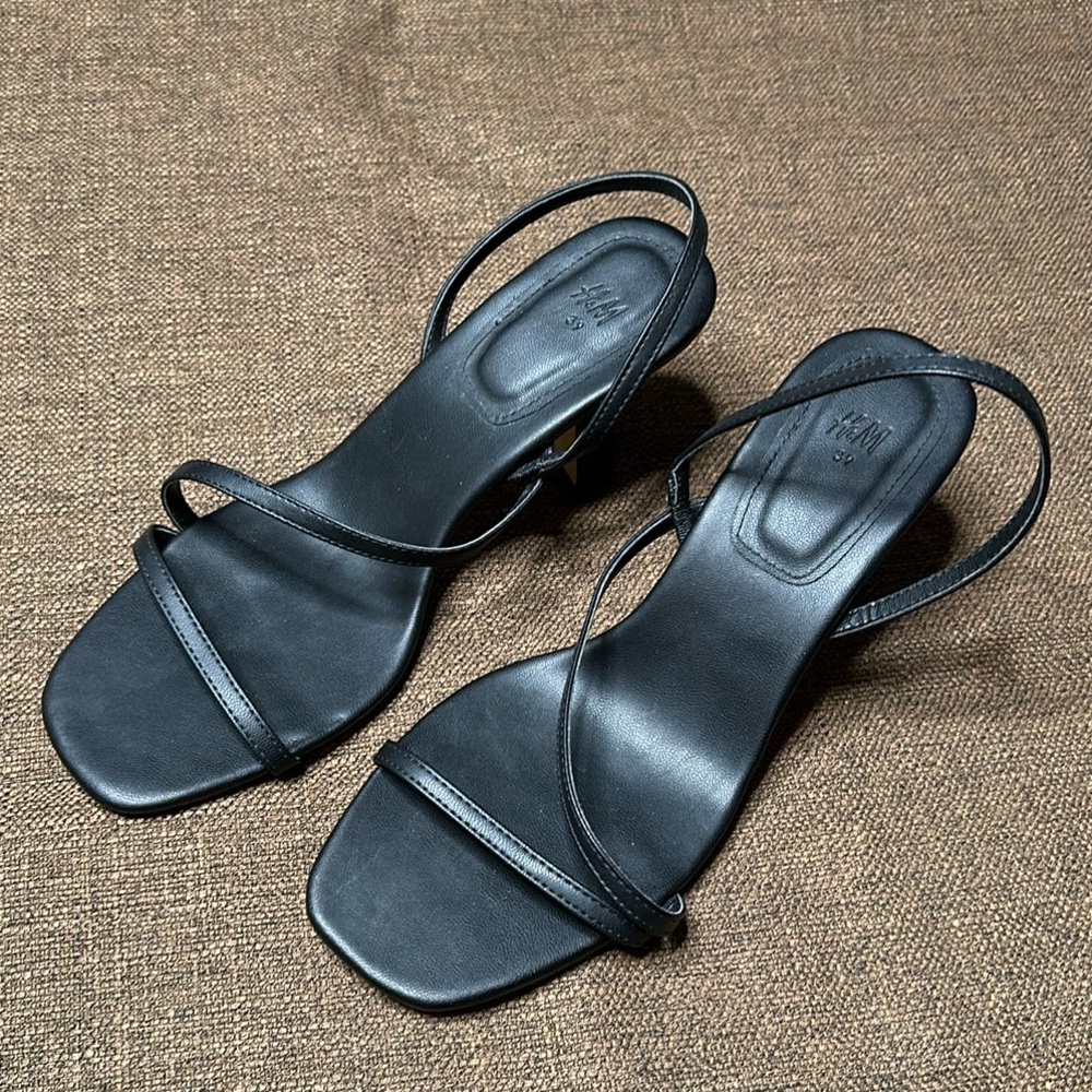 H&M Black Square Toe Heels